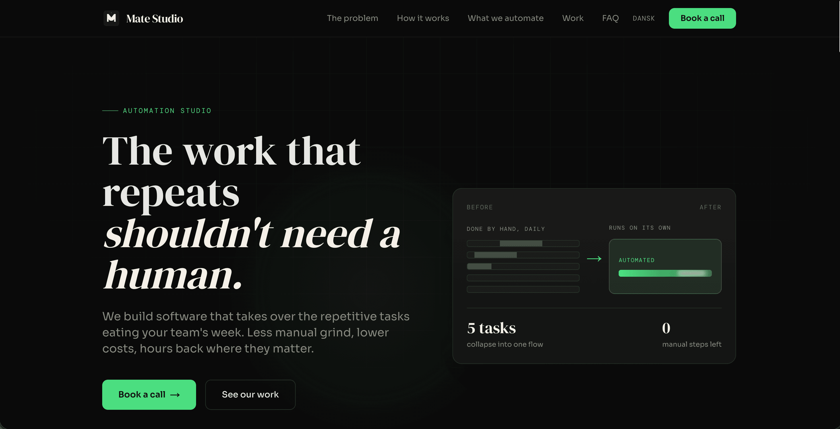 Mate Studio desktop website